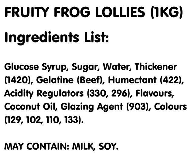 Confectionary Lollies Mixed Frogs Lolliland 1kg Bulk Party Pack