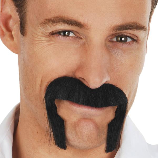 Costume Accessory Moustache Johnson Handlebar Black Budget