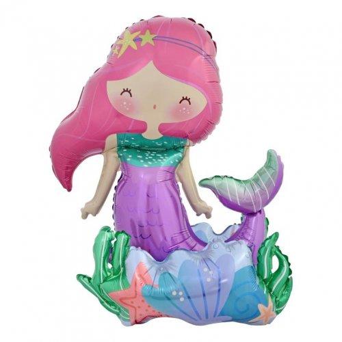 Balloon Foil Standing Airz Mermaid 65cm x 56cm x 36cm Air Fill Only