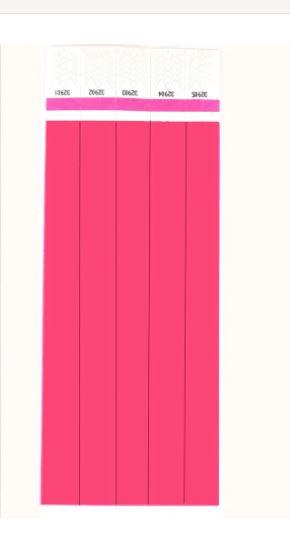 Wristband Neon Pink 25x2.5cm Pk/1000 - Order in Item Only