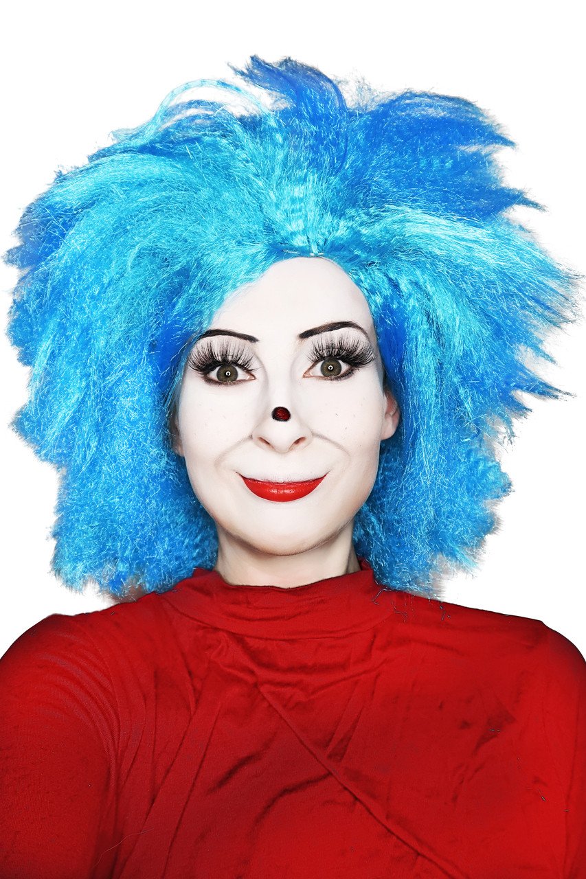 Wig Creepy Thing Blue Deluxe