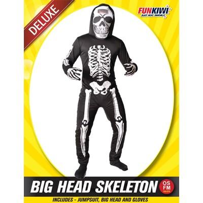 Costume Adult Big Head Skeleton Large Deluxe - Discontinued Line
