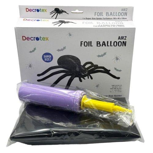 Balloon Foil Airz Super Shape Halloween Giant Spider Black 2m Air Fill Only