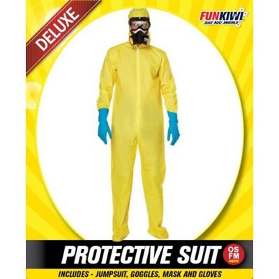Costume Adult Yellow Quarantine Biohazard Protective Suit Large