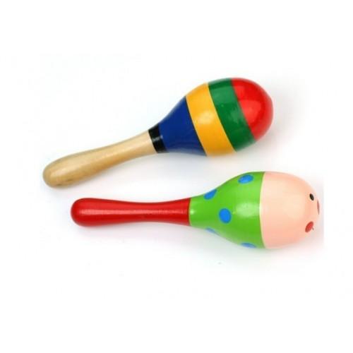 Value Favours Fiesta Wooden Maracas Mexican/Spanish 20cm Long Pk 2