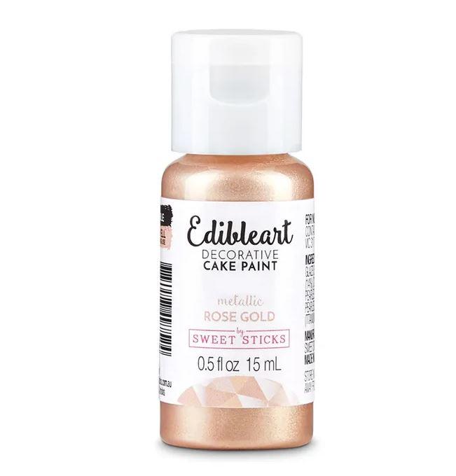 Cake Decorating Edibleart Metallic Paint Rose Gold 15ml Sweet Sticks