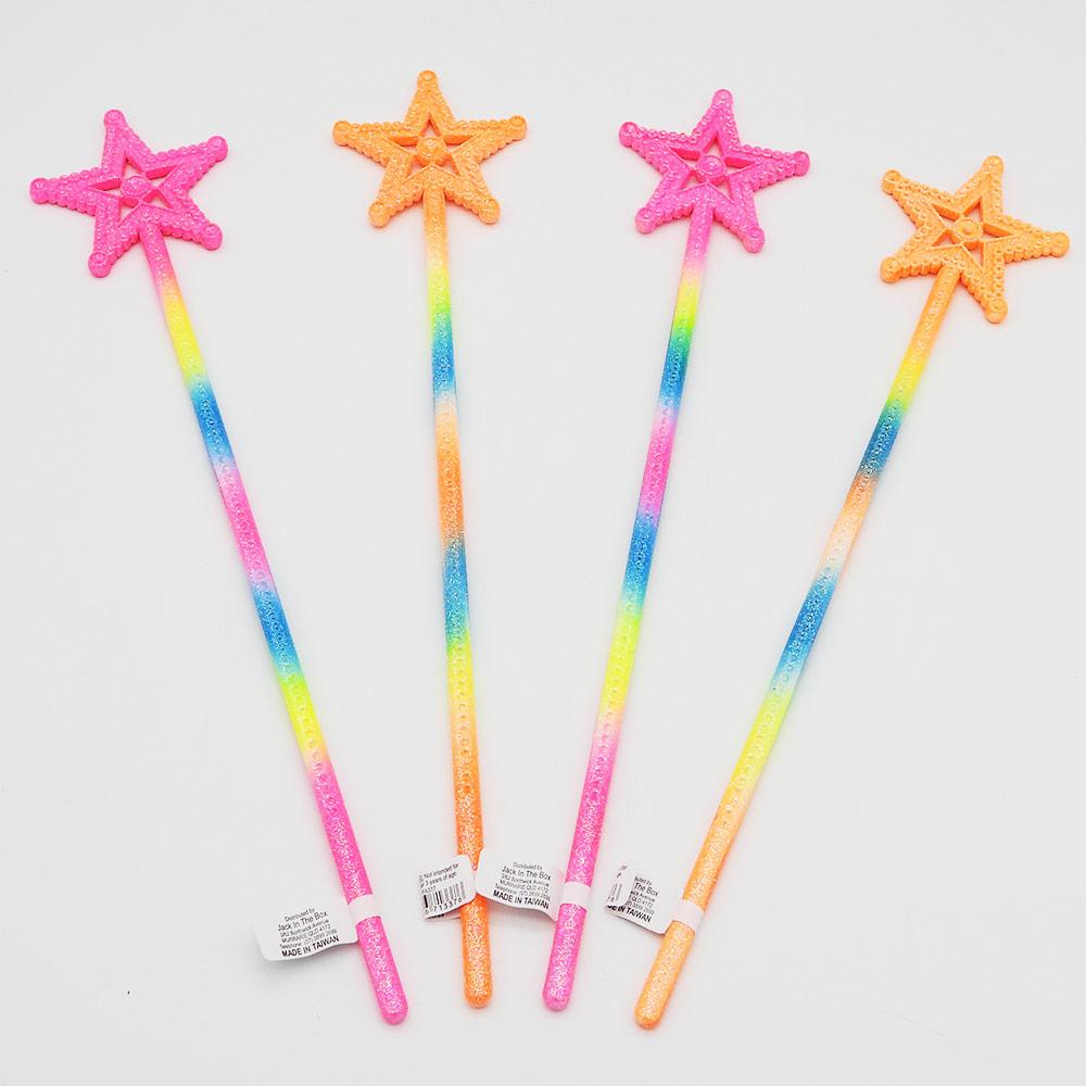 Wand/Sceptre Rainbow Star 38cm Long Assorted Colours