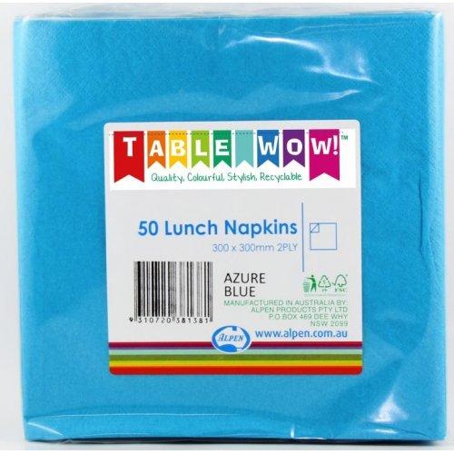 Napkin 2ply Azure Blue Lunch Pk/50