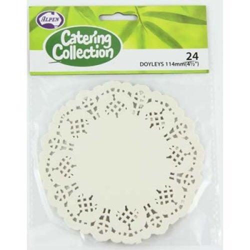 Catering Doyley Round White 11.4cm (4.5inch) Pk/24 Food Service/Decoration
