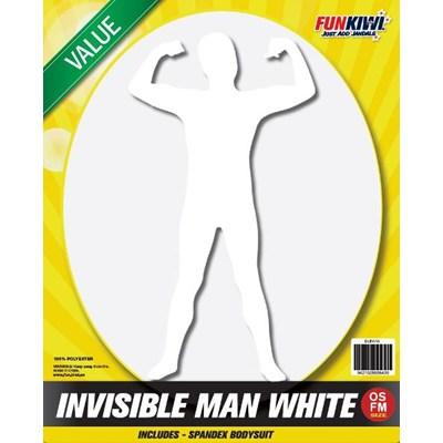 Costume Adult Invisible Man White Spandex Bodysuit