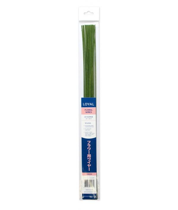 Florist Flower Wire 22 Gauge Green Pk 50