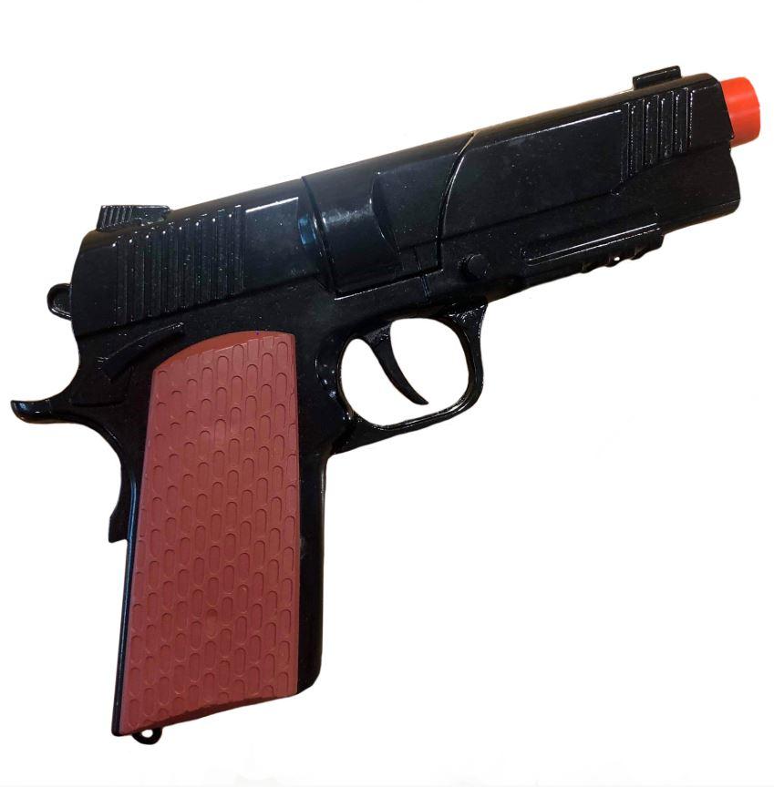 Gun Diecast Automatic Cap Pistol/Gun Black Deluxe Party Prop