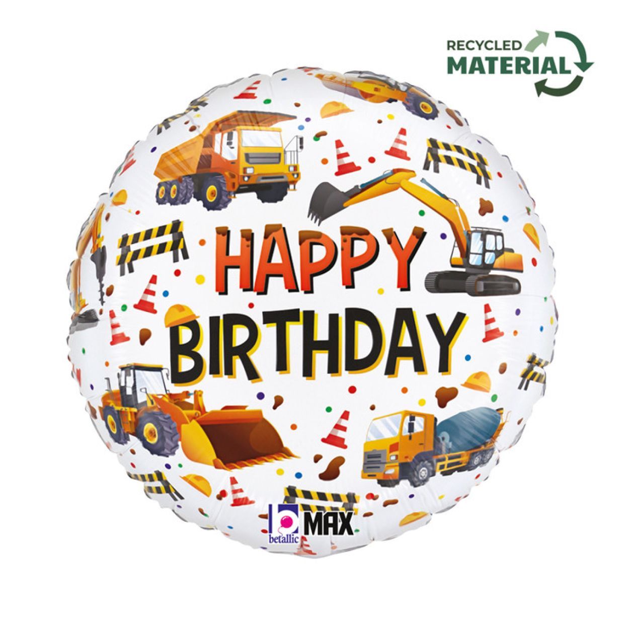 Balloon Foil 45cm Birthday Construction Equipment
