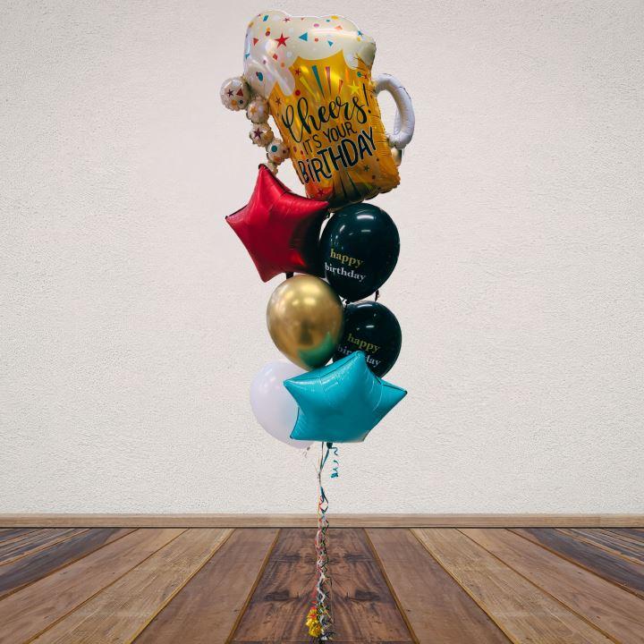 Balloon Bouquet Birthday Beers & Cheers