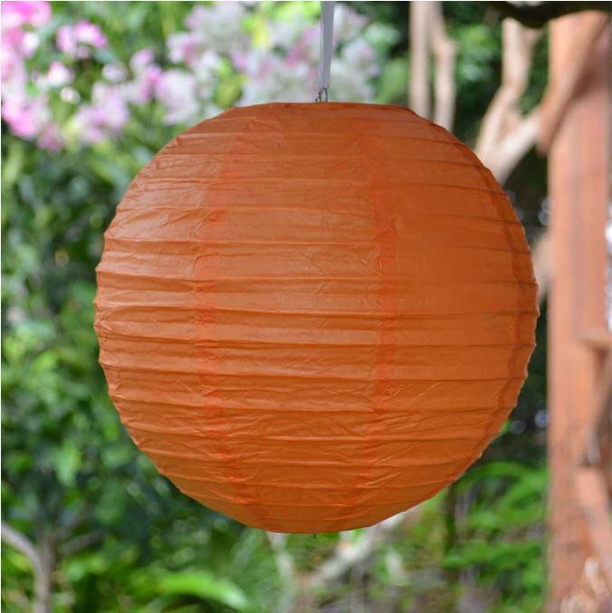 Lantern 35cm Orange Round Paper - Discontinued Line Last Chance