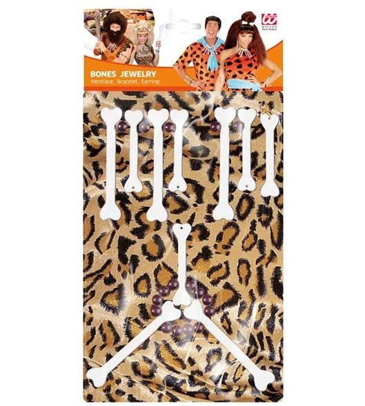 Costume Jewellery Bones Stone Age/Caveman Set (Necklace/Bracelet/Earrings)