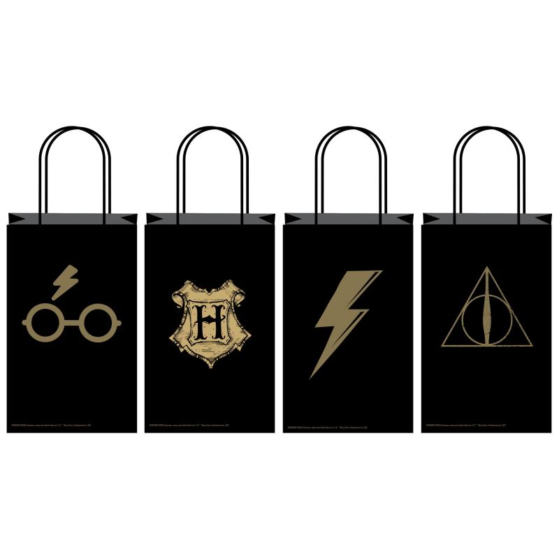 Harry Potter Loot Kraft Bags With Handles Pk/8 Mixed Designs