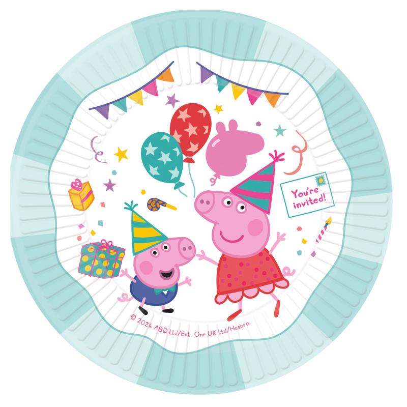 Peppa Pig Party Paper Plate 23cm Pk/8