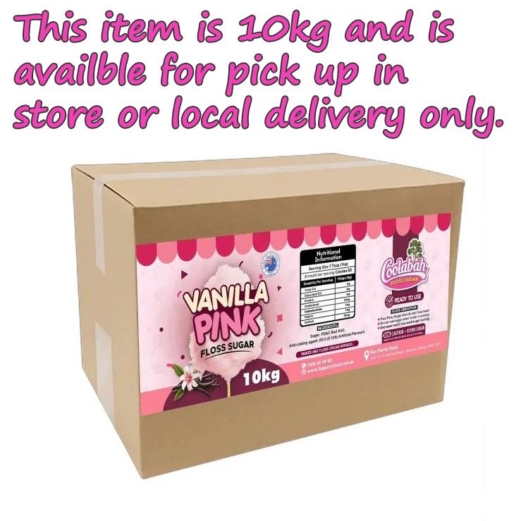 Fairy Floss Sugar Vanilla Pink 10kg Bulk Ready To Use Coolabah
