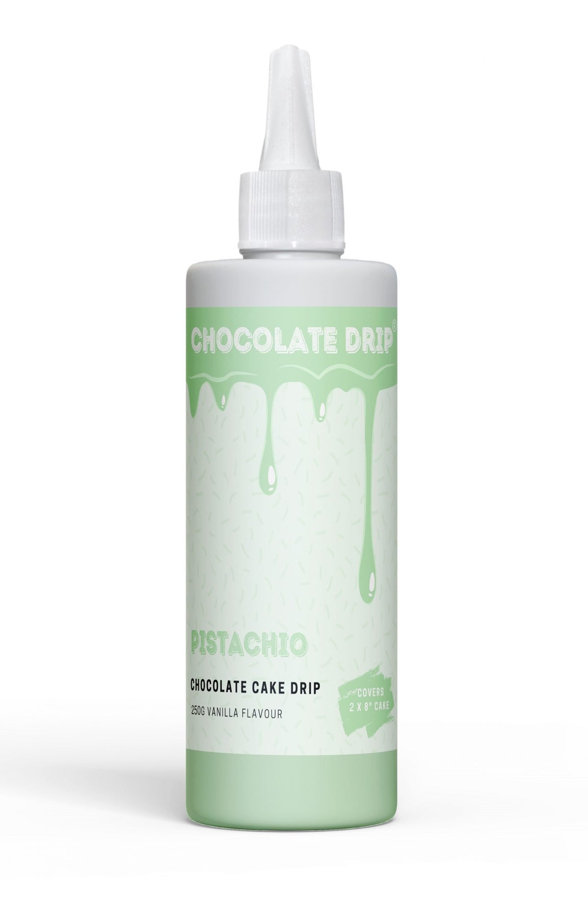 Chocolate Drip Pistachio Green 250g Cake Decorating (Vanilla Flavour)