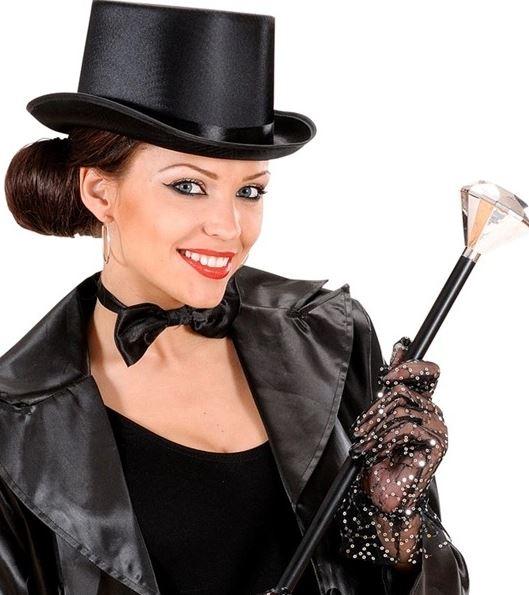 Costume Prop Stage/Dance Cane Bling Pimp Silver Diamond Top 88cm