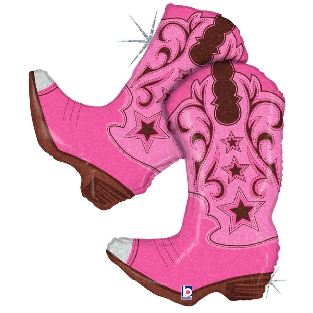 Balloon Foil Shape Pink Cowboy Boots 91cm