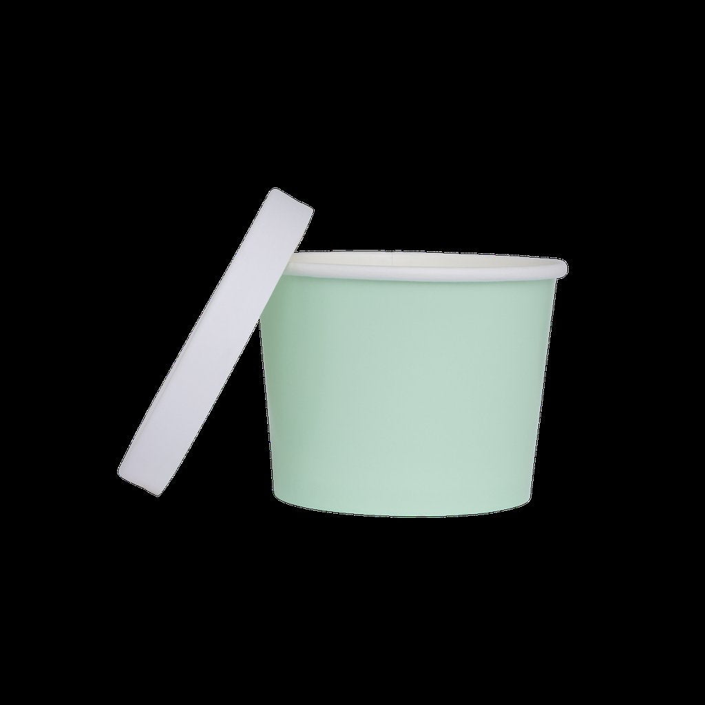 Paper Luxe Round Party Favour Loot Container Tub & Lid Mint Green Pk 5