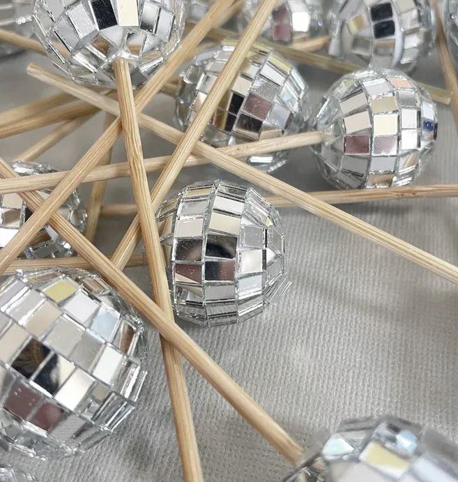 Cake Toppers Deco Foam Balls 1970s Disco Mirror Balls Pk/20