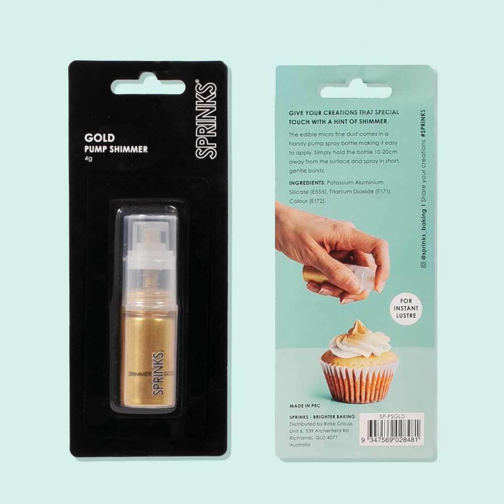 Cake Decorating Pump Shimmer Gold Micro Lustre Dust 4g