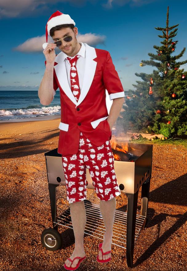 Costume Adult Red Suit Aussie Christmas