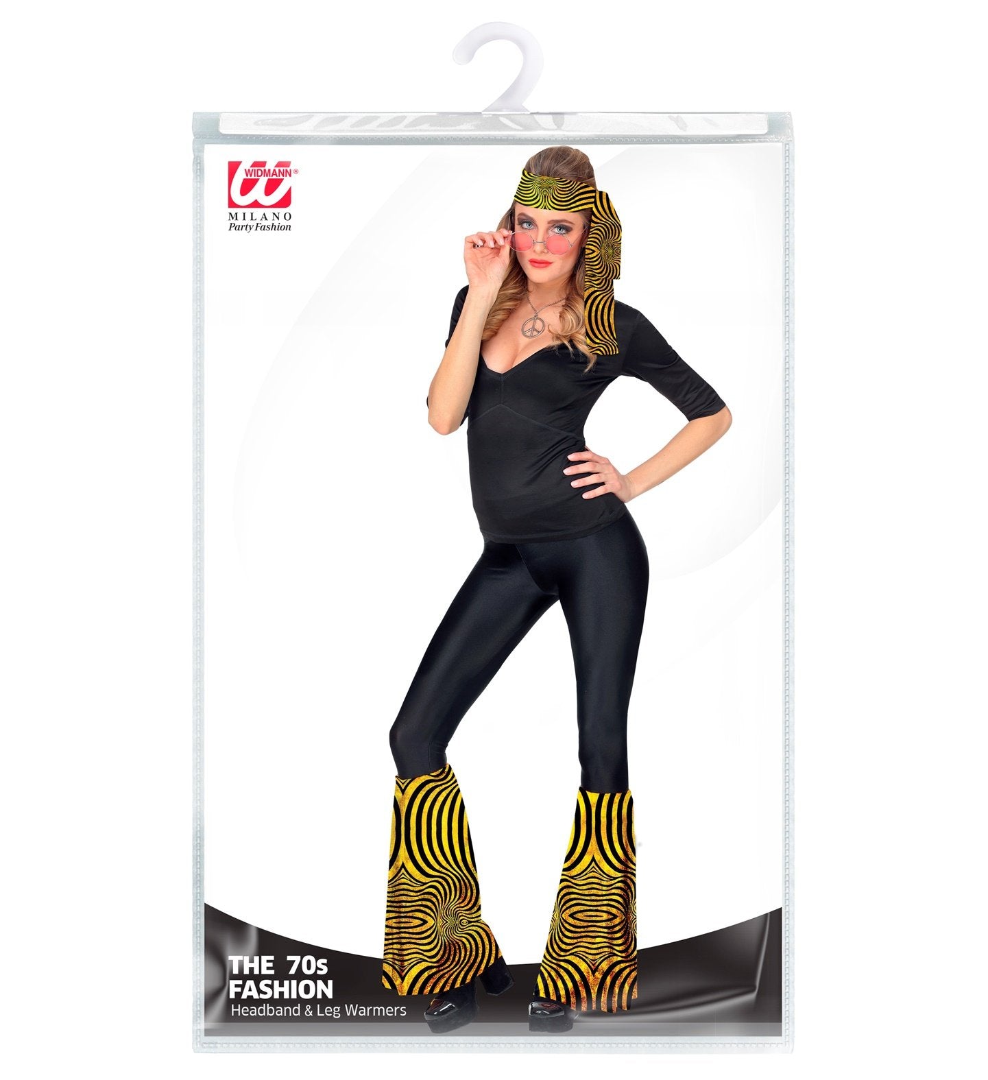 Costume Adult 1970s Disco Golden Waves Headband and Leg Warmers