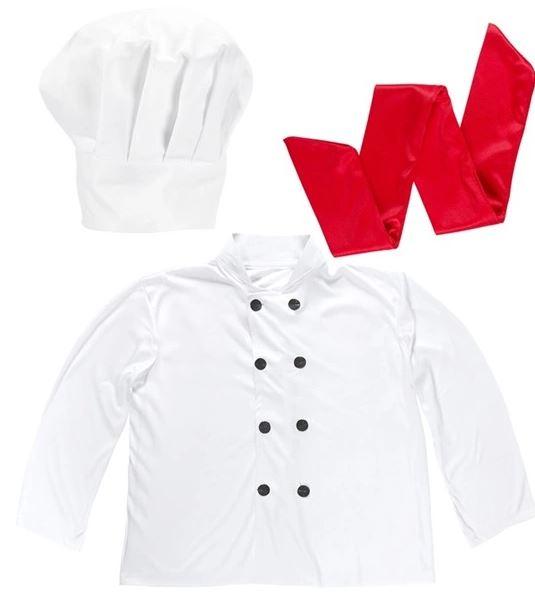 Costume Adult Occupation Chef/Cook Set (Hat Jacket Scarf)