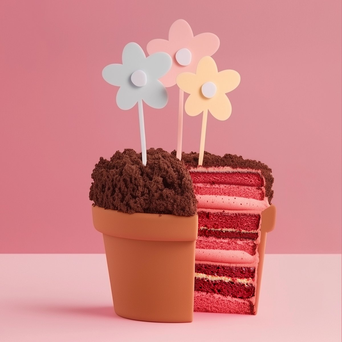 Cake Topper Pastel Flowers (Set of 3 Acrylic Floral Picks)