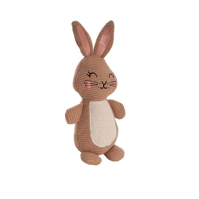 Baby Soft Toy Gift Rosie Knitted Bunny Rabbit Plush Brown 29cm High