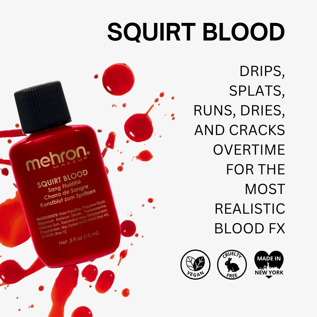Make Up Special Fx Mehron Squirt Blood Bright Red 15ml Professional Quality