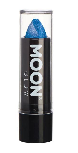Iridescent Glitter Blue Lipstick 4.2g Moon Glow Cosmetics