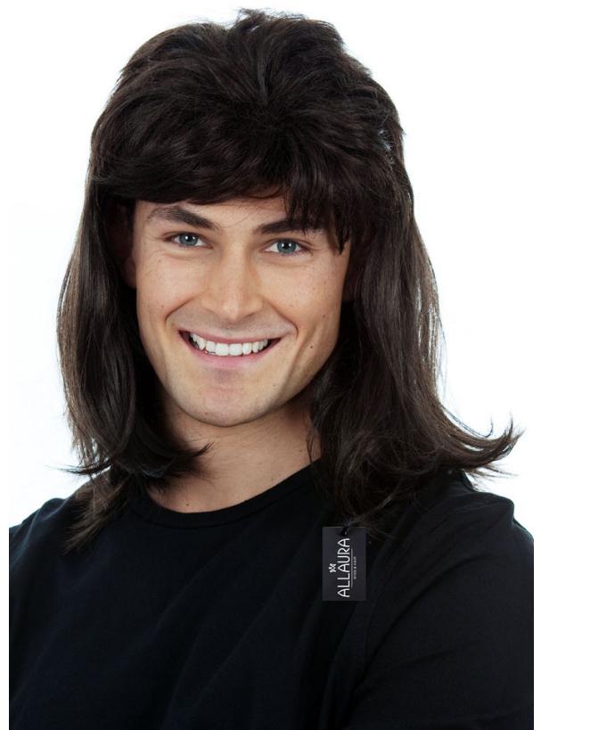 Wig And Cap Set Black Fringe Long