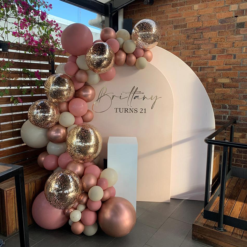 Organic Half Arch Latex Balloons with Sparkle Confetti 2.5m