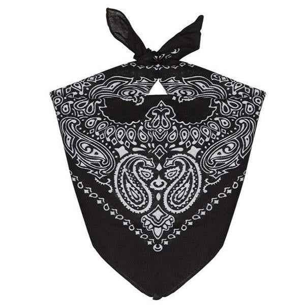 Bandana Black Cowboy/Cowgirl 50 X 50cm Cotton