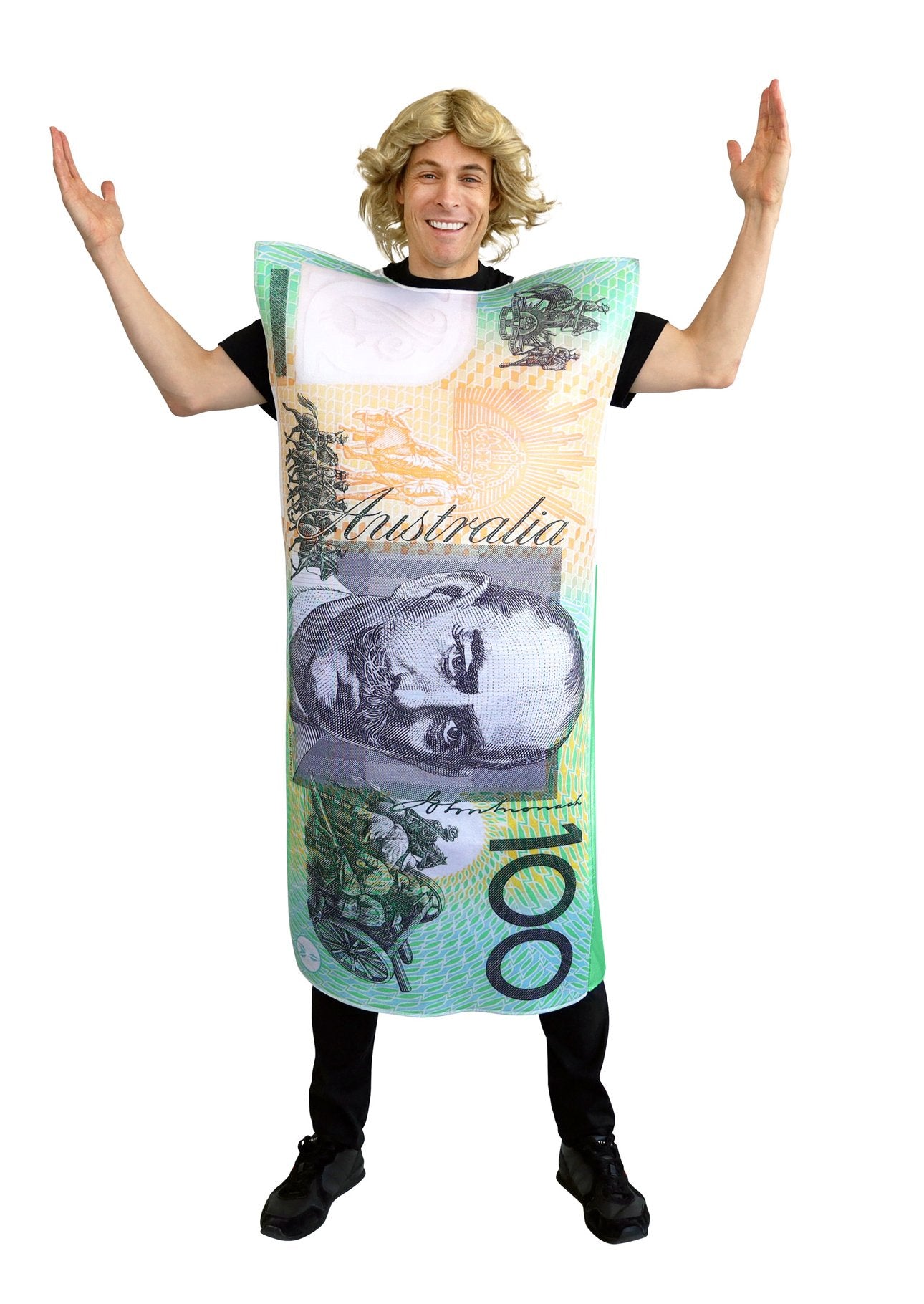 Costume Adult Aussie $100 Note Money Man Funny One Size