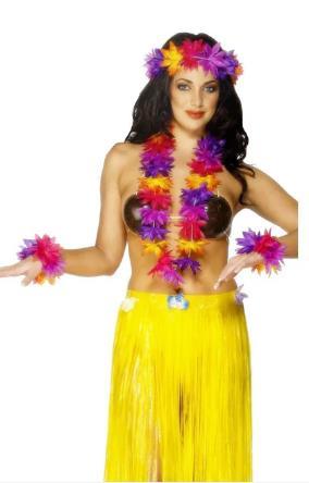 Costume Kit Hawaiian/Tropical Flowers 4 Pieces