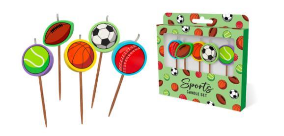 Candle Novelty Sports Balls Assorted Pick Pk/5