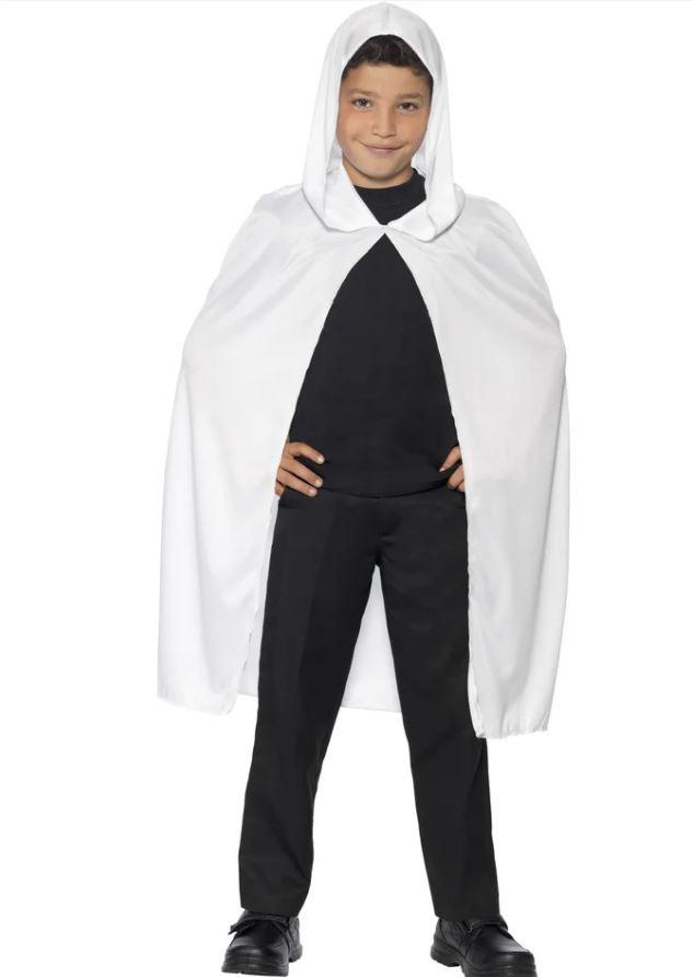 White Cape Superhero Hooded One Size