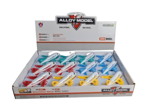 Novelty Toy Aeroplane Pull Back Assorted Colours Each