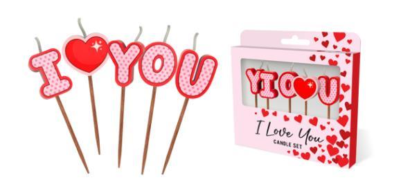 Candle Novelty I Love You Pick Pk/5