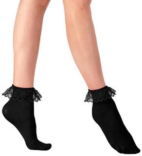 Socks Ankle Black Lace With Ruffle Bobby1950s