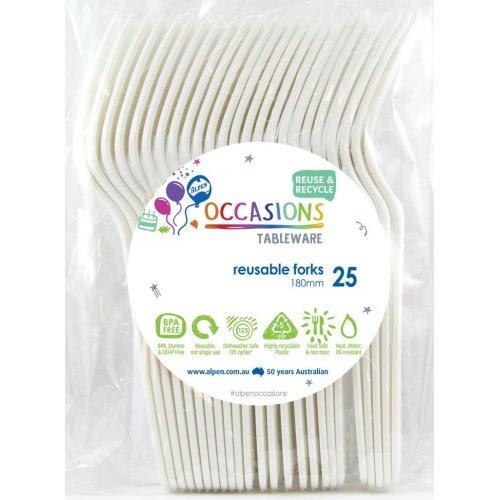 Forks Frosty White Plastic Pk 20