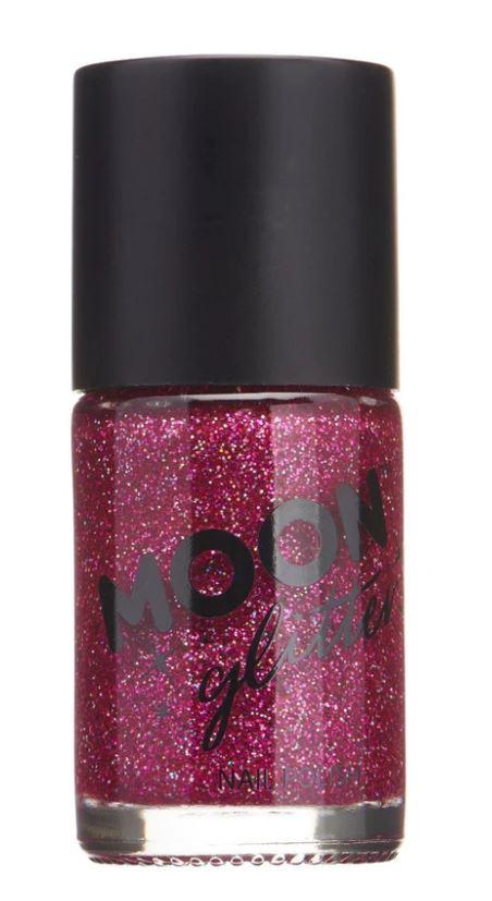 Holographic Nail Polish Fuchsia Pink 14mL Moon Glow Cosmetics