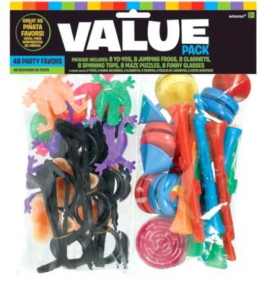 Value Favours Party Pinata Toy Fillers Pk/48- Discontinued Line Last Chance