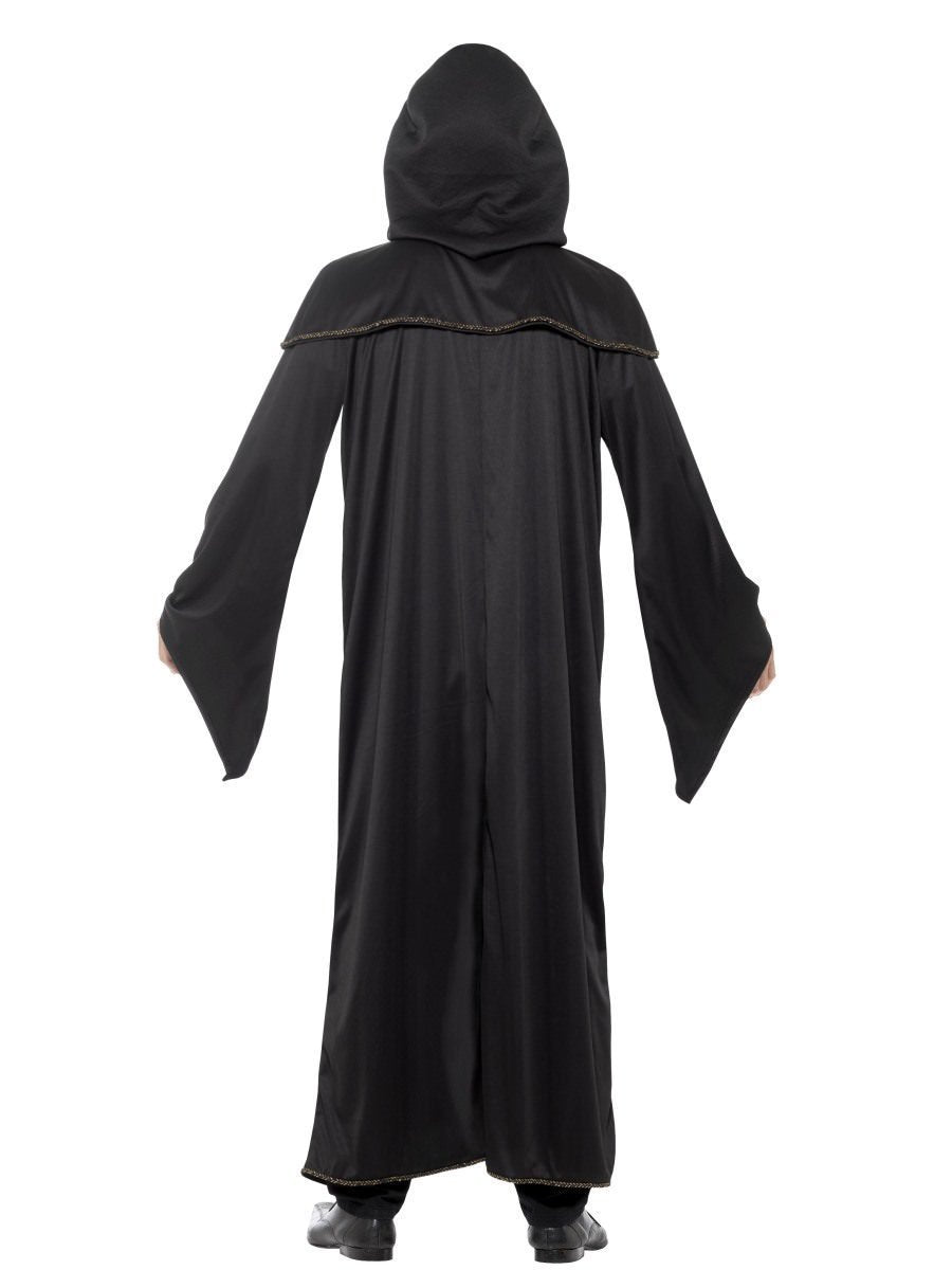 Costume Wizard Cloak Black With Gold Trim One Size - Last Chance Buy